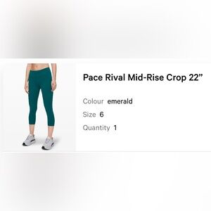 Lululemon Pace Rival Mid-Rise Crop